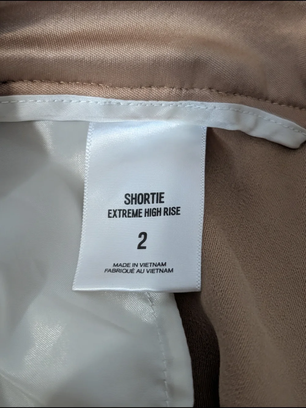 Express Shortie Extreme High Rise Pleated Tailored Shorts Tan Size 2